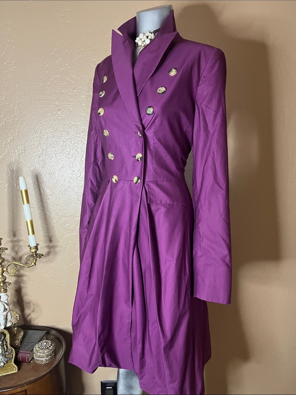 Pauw Amsterdam Purple Double-Breasted Tailored Coat.  EUC 2
